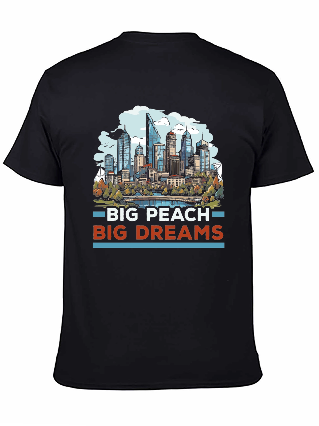 Big Peach Big Dreams Cityscape Graphic Tee