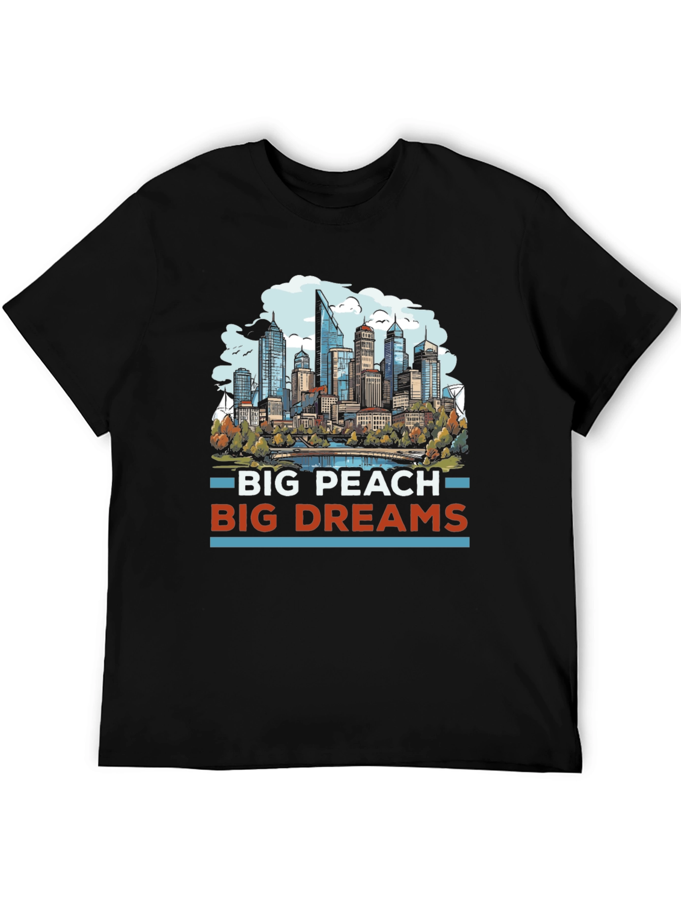 Big Peach Big Dreams Cityscape Graphic Tee