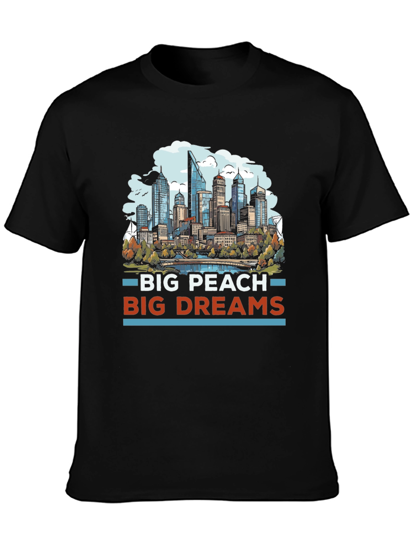Big Peach Big Dreams Cityscape Graphic Tee
