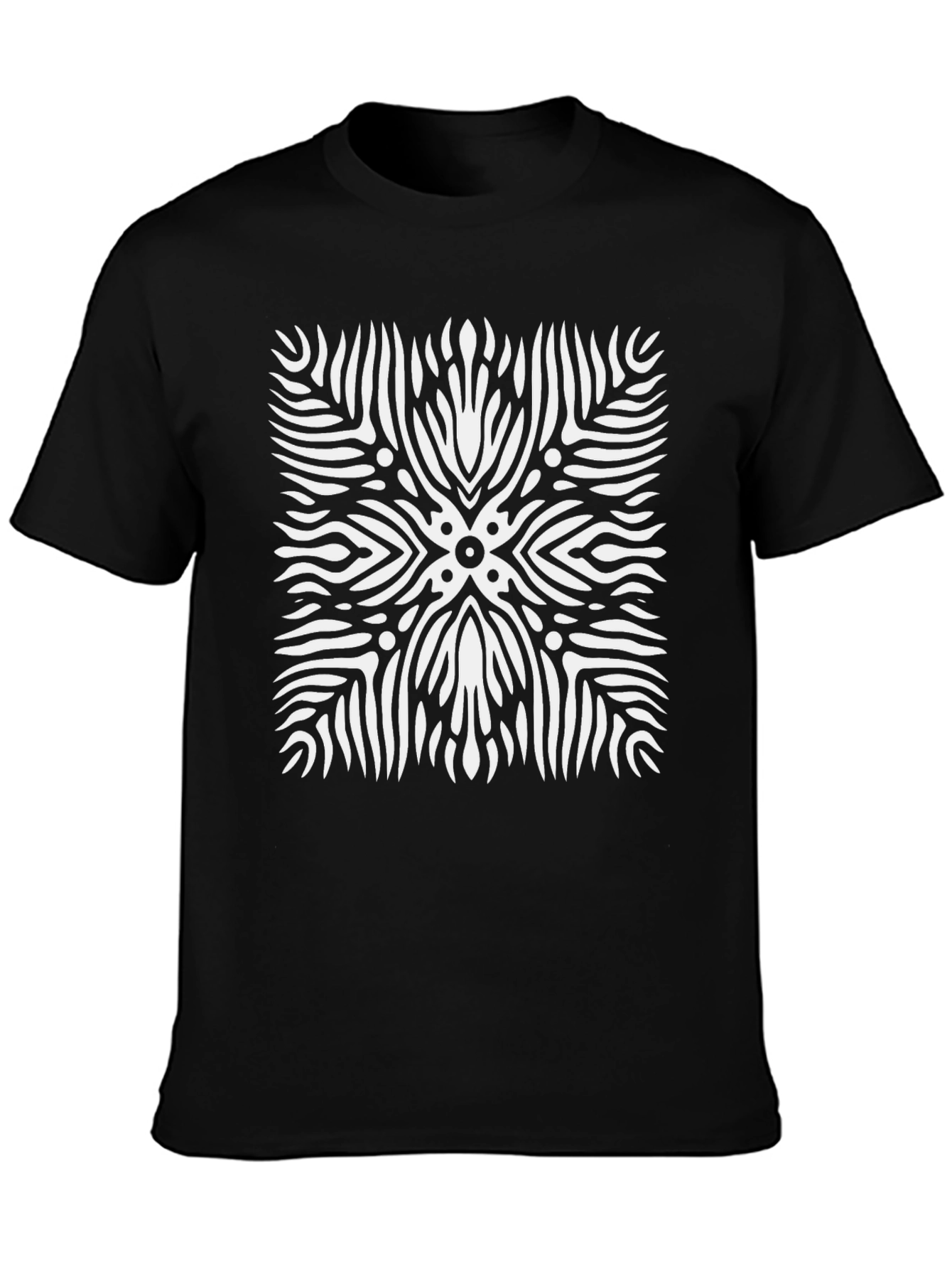 Abstract Pattern Black T-Shirt