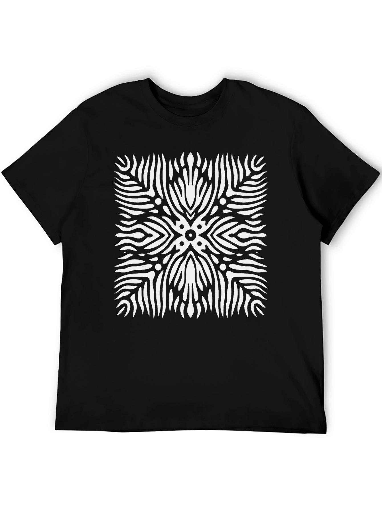 Abstract Pattern Black T-Shirt