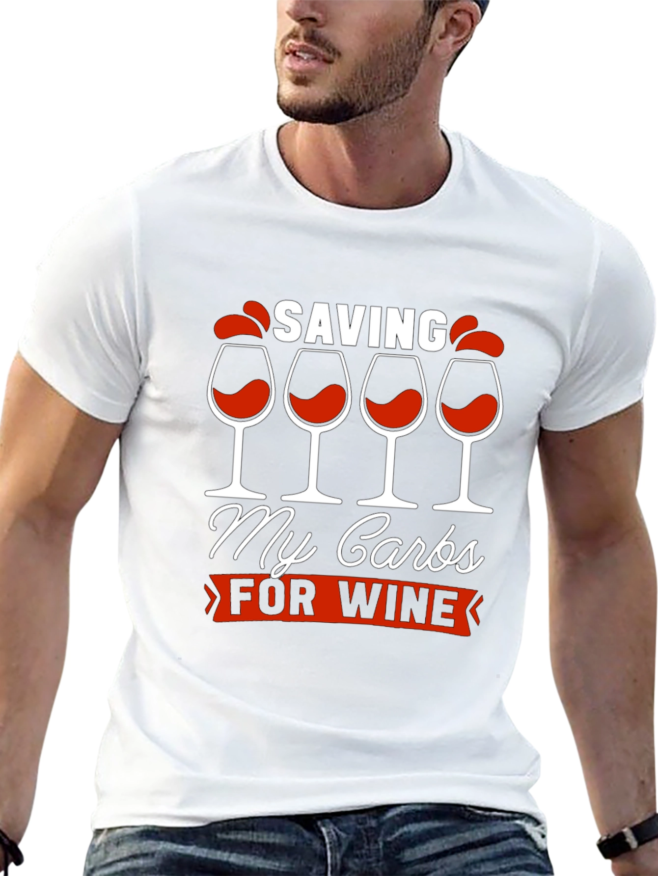 Saving My Carbs for Wine Graphic T-Shirt