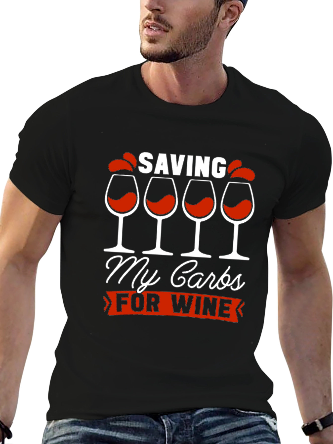 Saving My Carbs for Wine Graphic T-Shirt