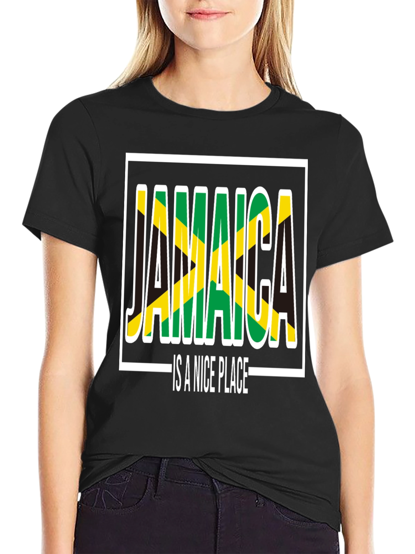 Jamaica is a Nice Place Black T-Shirt