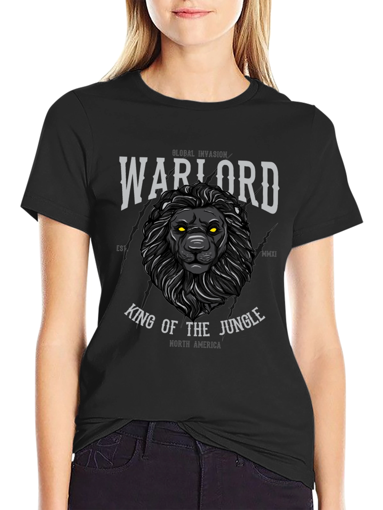 Warlord Lion Graphic Print T-Shirt