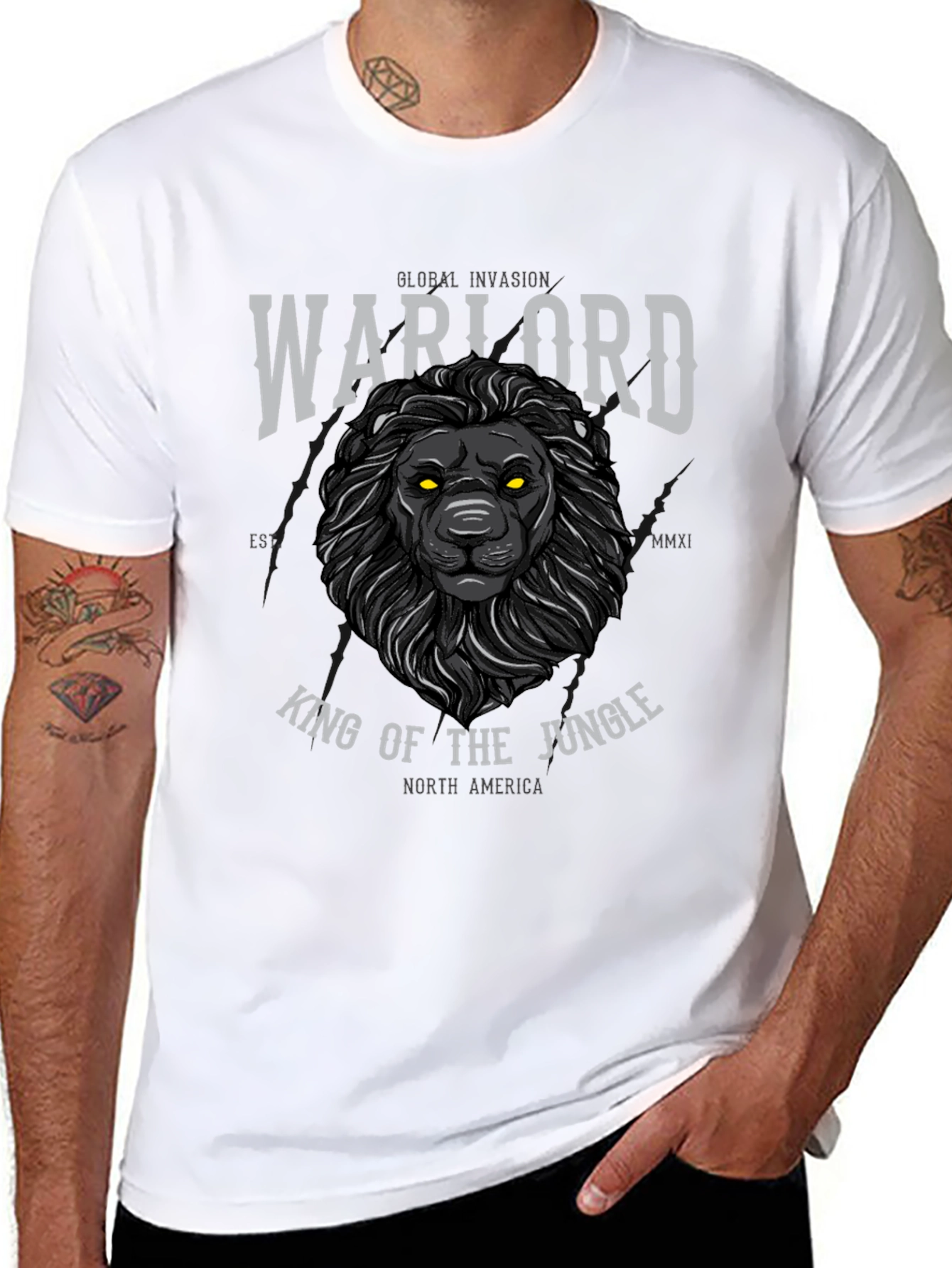 Warlord Lion Graphic Print T-Shirt