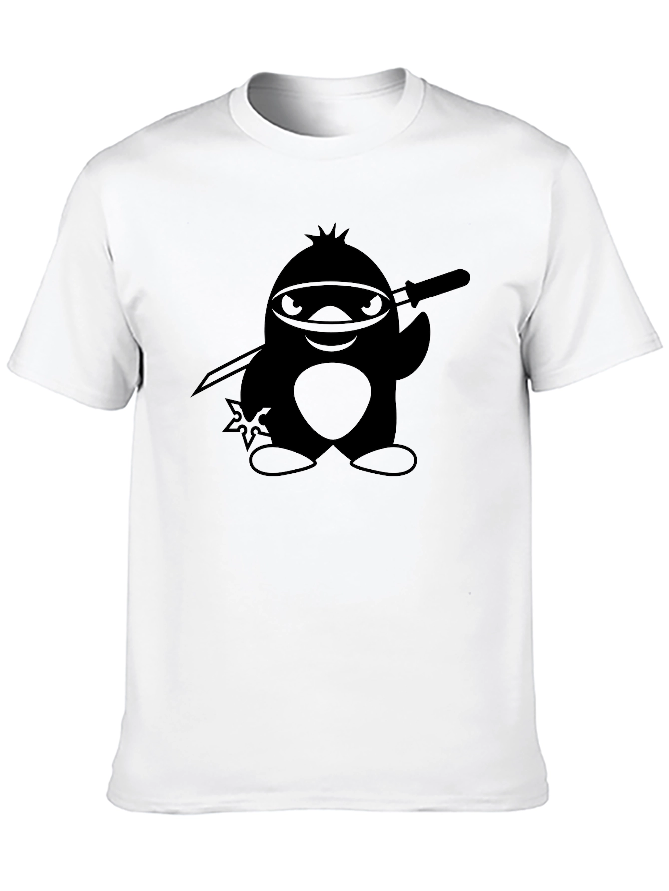 Ninja Penguin Black T-Shirt - Stealth Mode Activated!