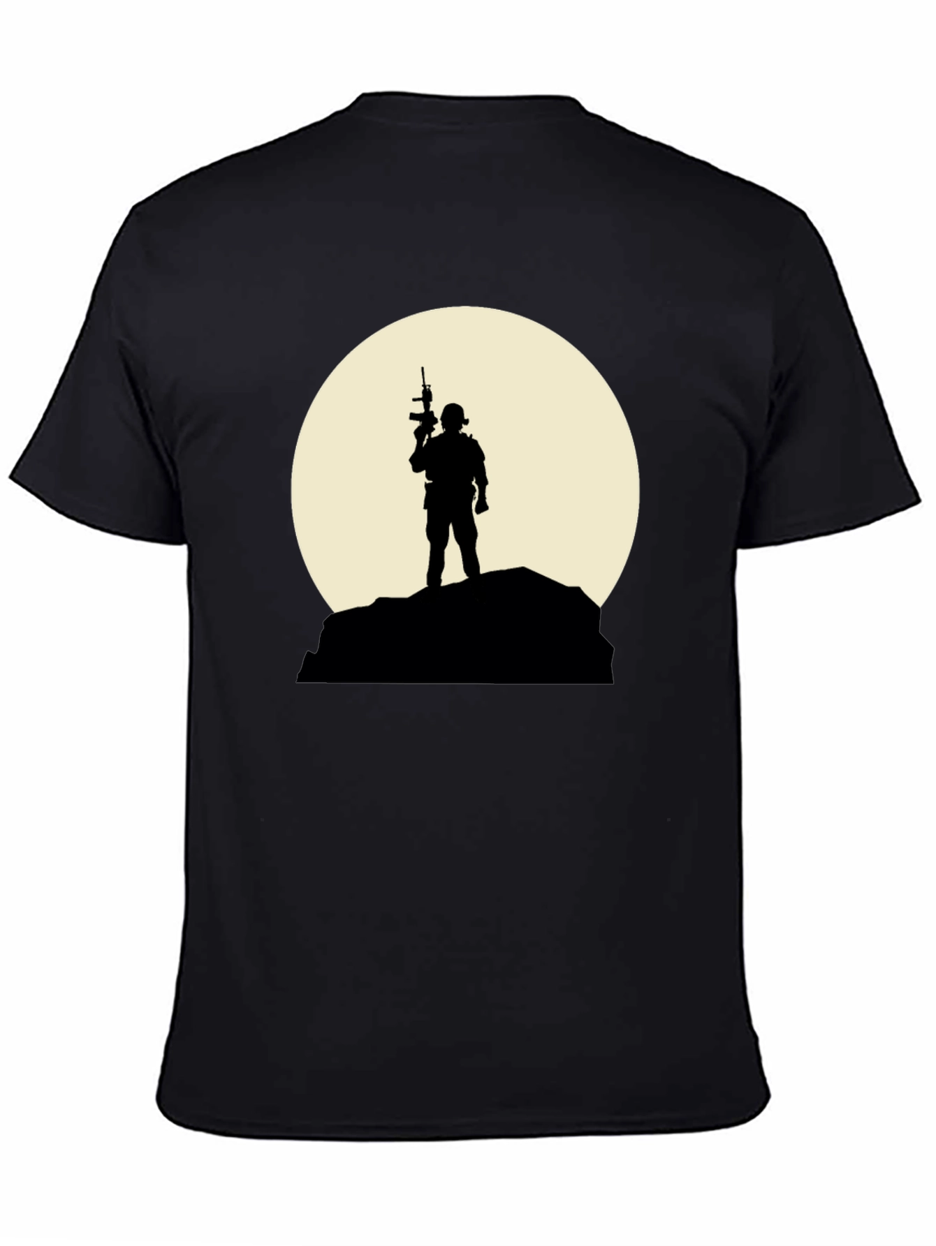 Soldier Silhouette Graphic Tee - Black