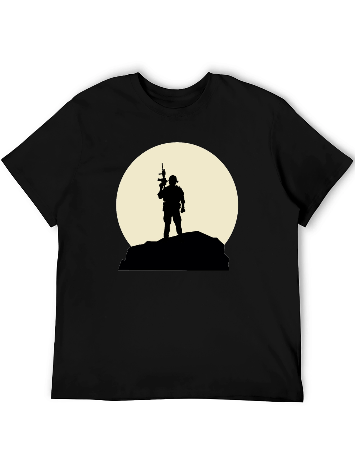Soldier Silhouette Graphic Tee - Black