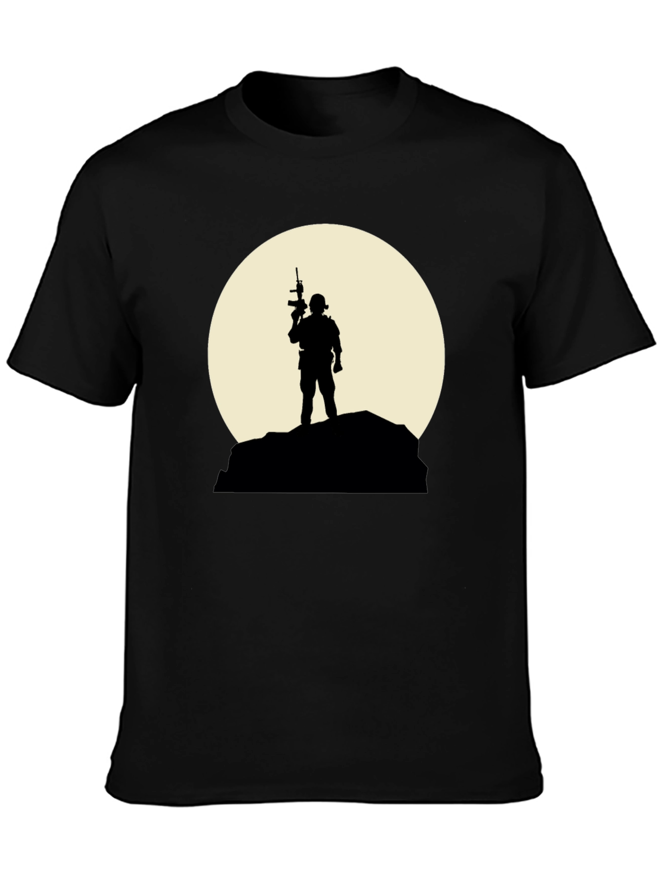 Soldier Silhouette Graphic Tee - Black
