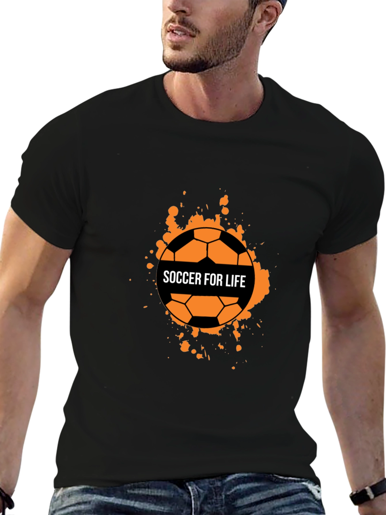 Soccer For Life Graphic T-Shirt - Black