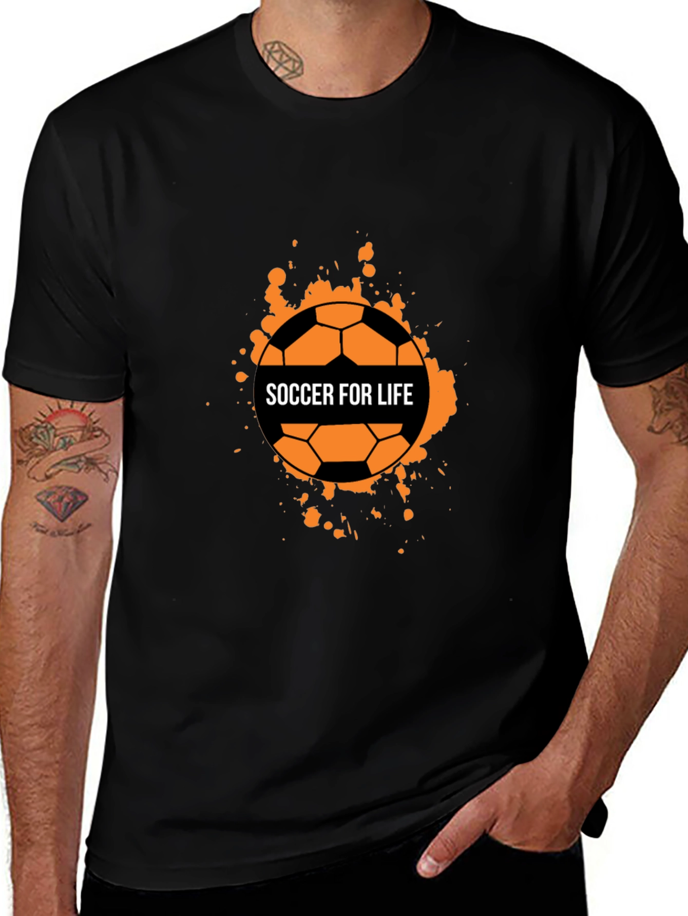 Soccer For Life Graphic T-Shirt - Black