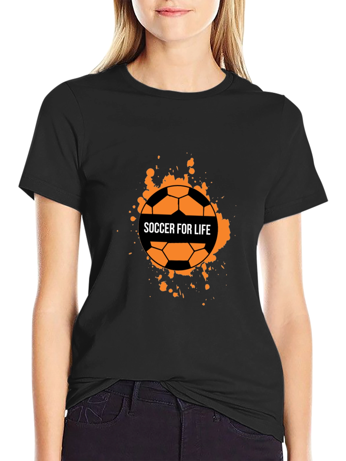 Soccer For Life Graphic T-Shirt - Black