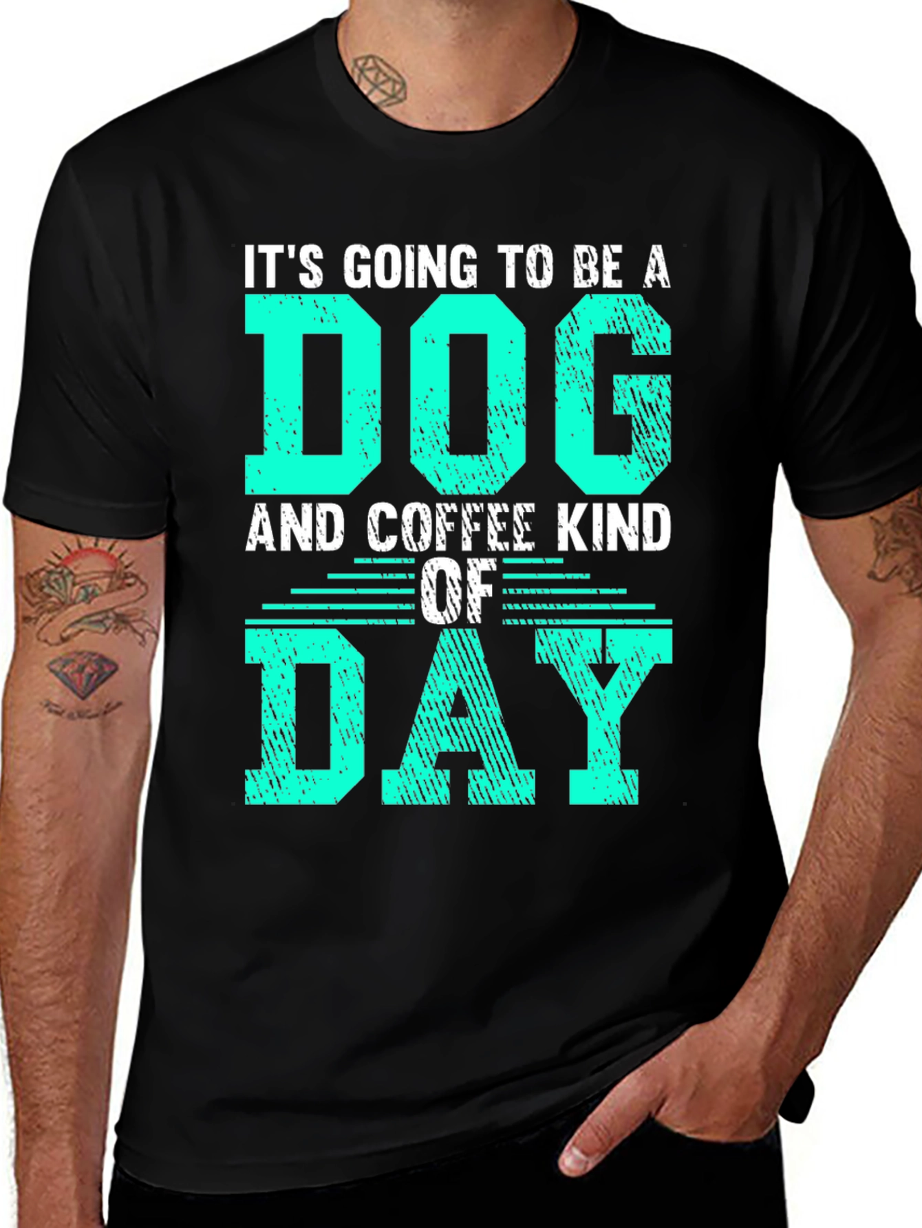 Dog and Coffee Kind of Day Graphic T-Shirt