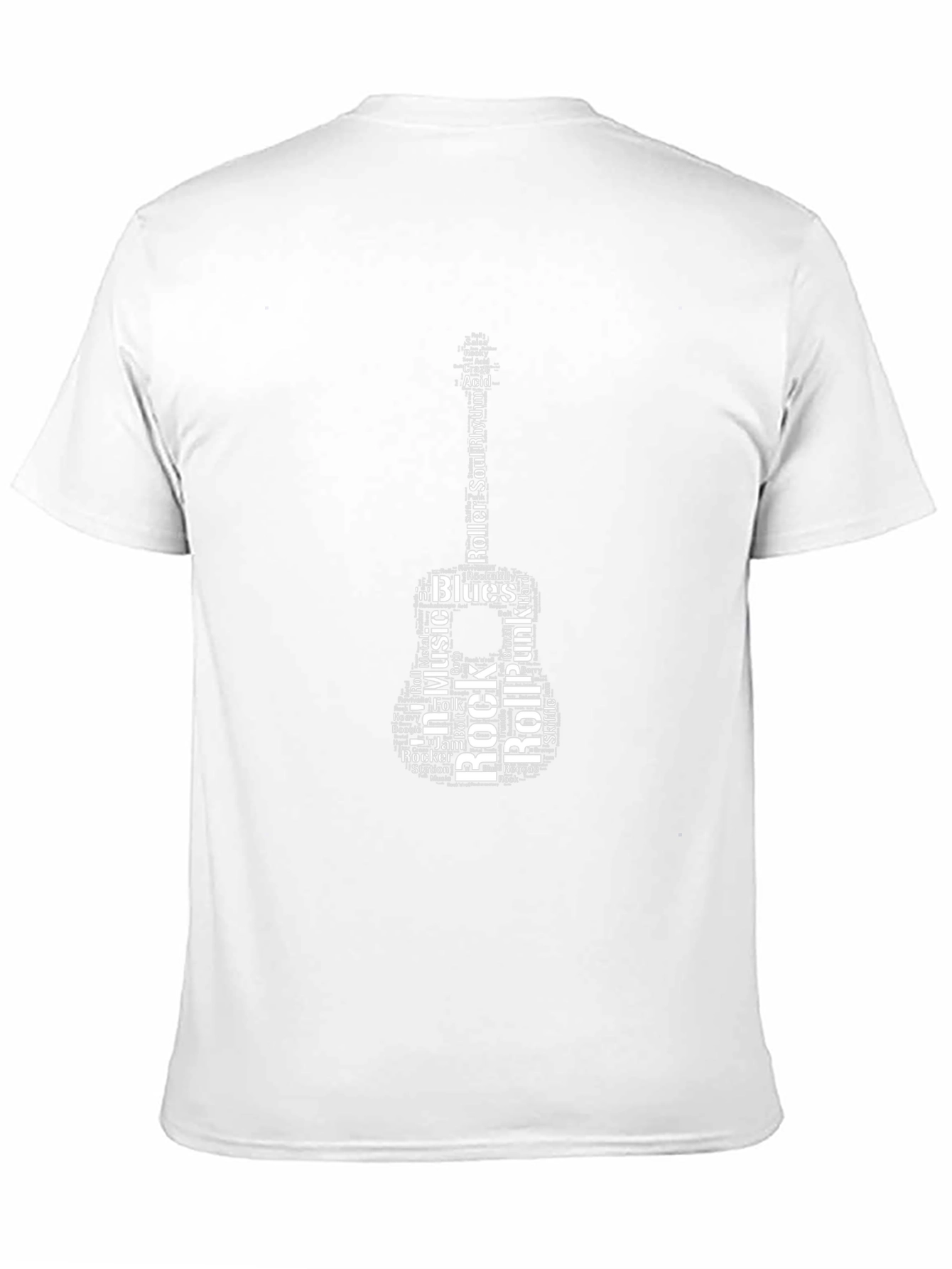 Music Lover Guitar Word Art Black T-Shirt