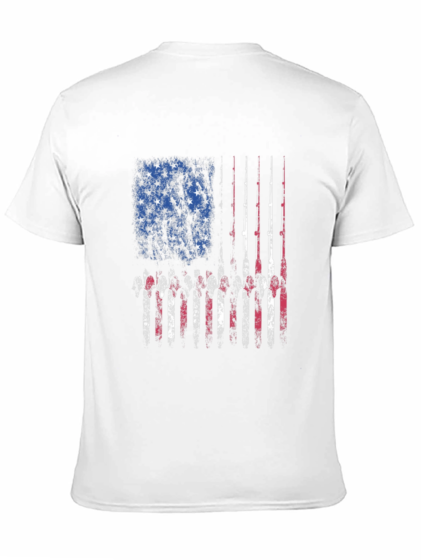 Fishing Rod American Flag Patriotic T-Shirt