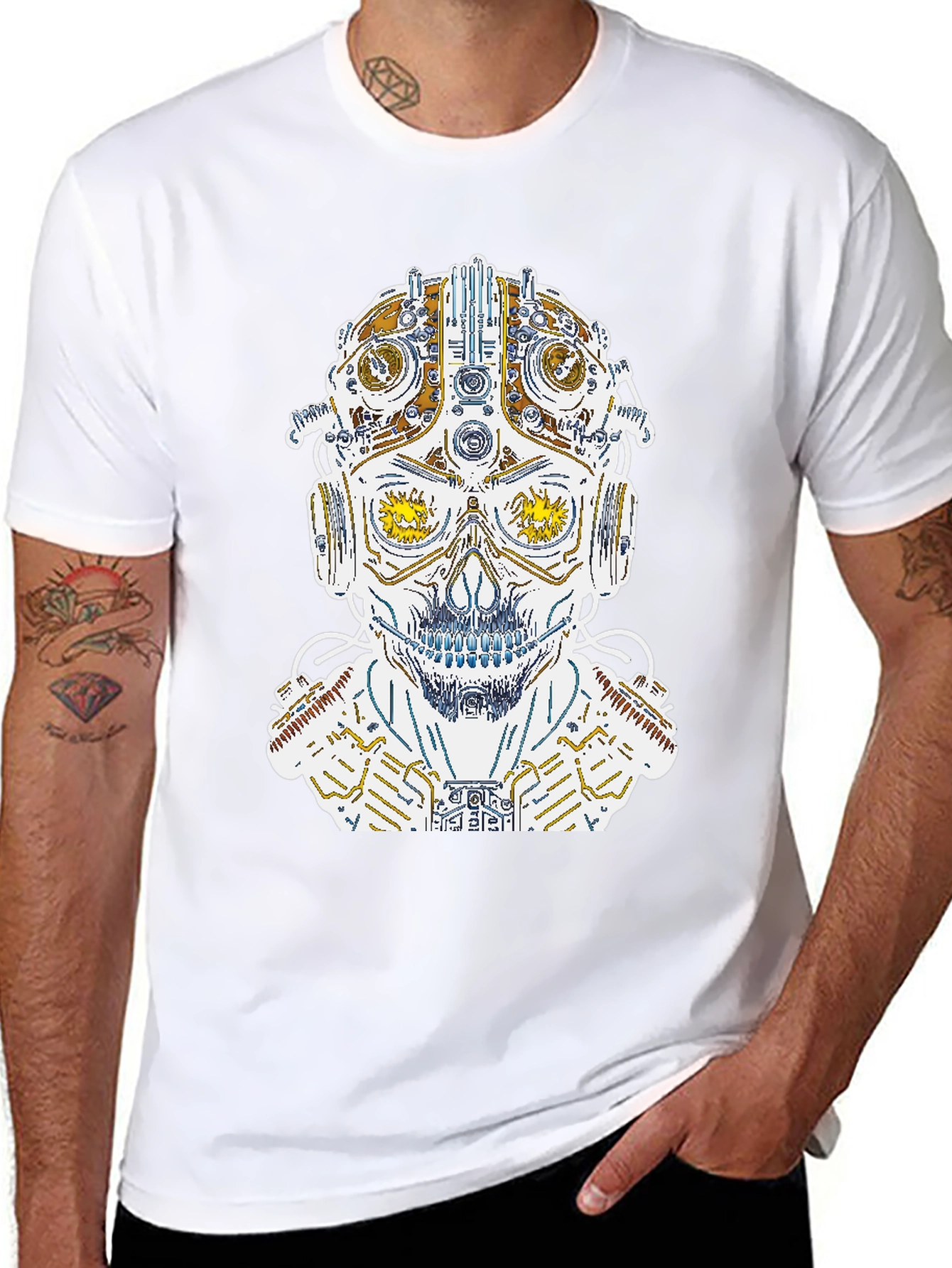 Steampunk Skull Graphic Tee - Unique Design