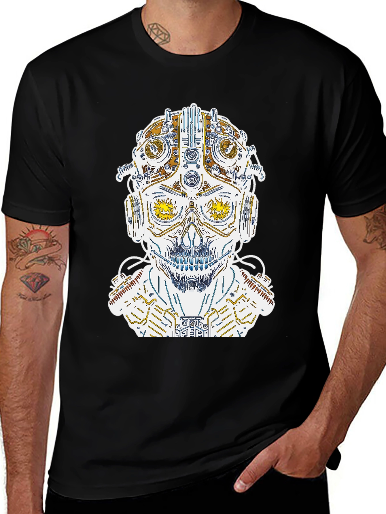 Steampunk Skull Graphic Tee - Unique Design