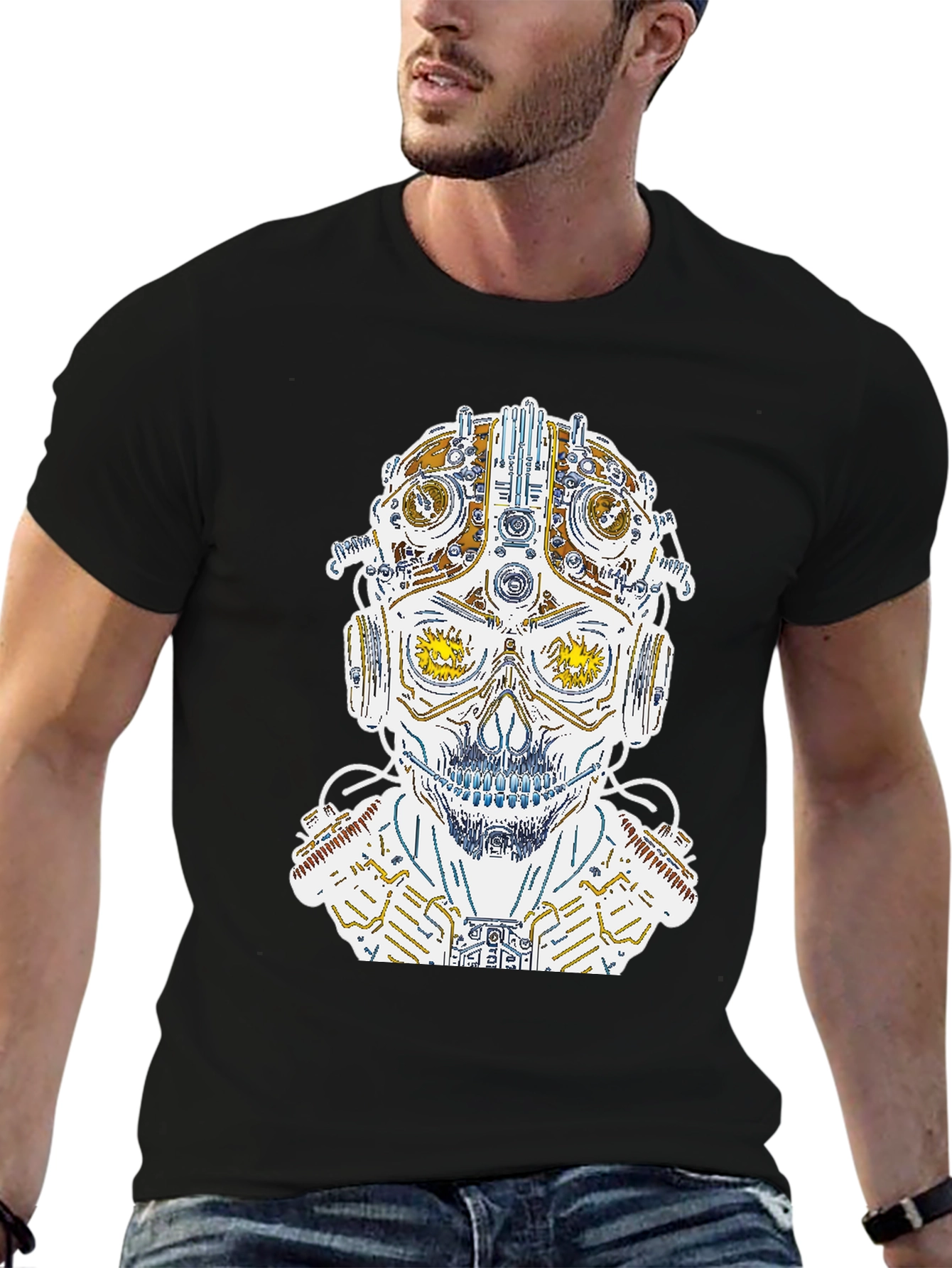 Steampunk Skull Graphic Tee - Unique Design