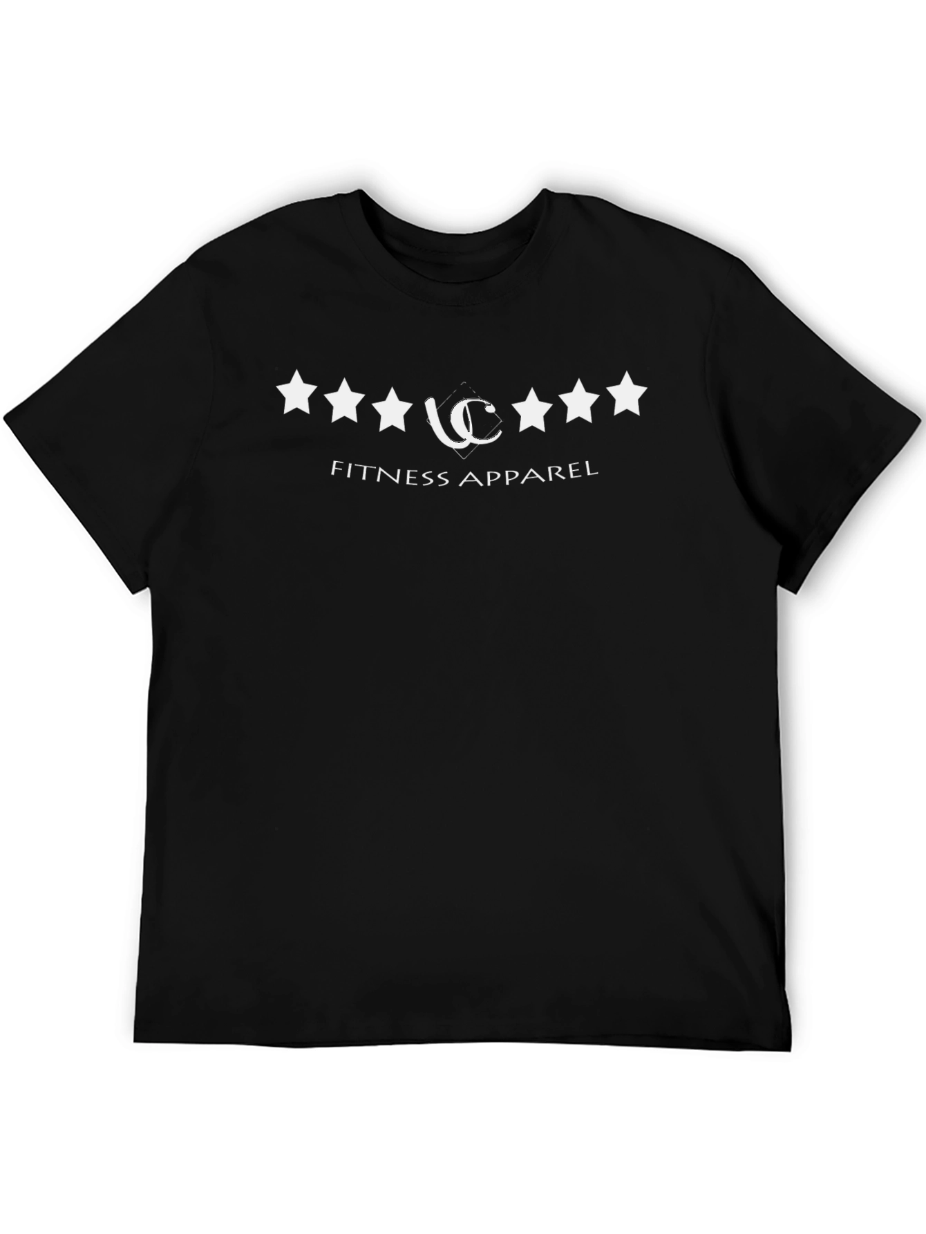Mens Black Fitness Apparel Graphic T-Shirt
