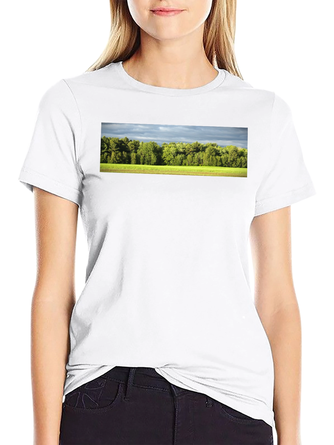 Nature Landscape Graphic Black T-Shirt