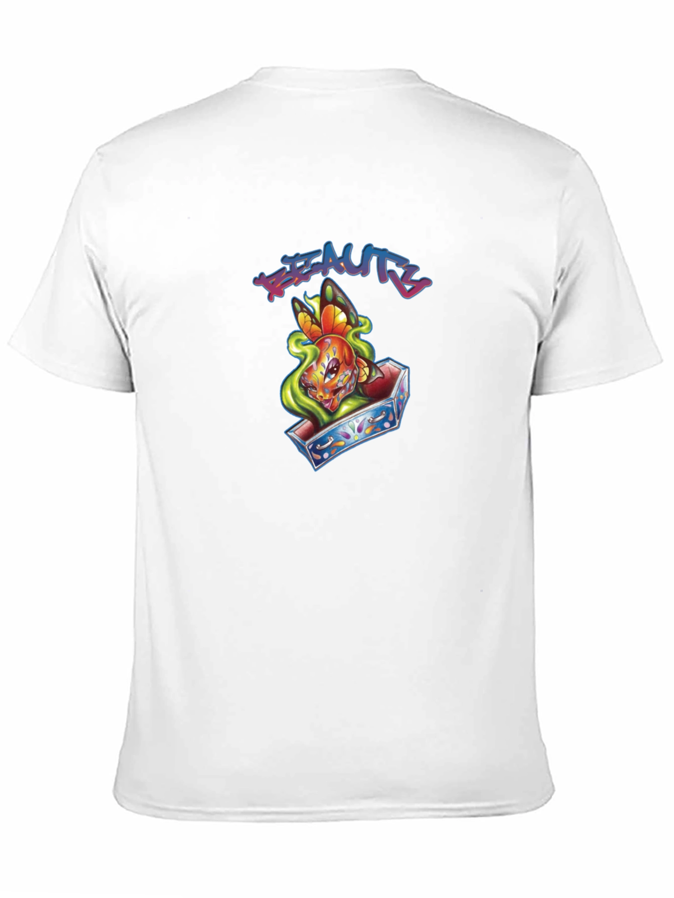 Beauty Butterfly Coffin Graphic T-Shirt