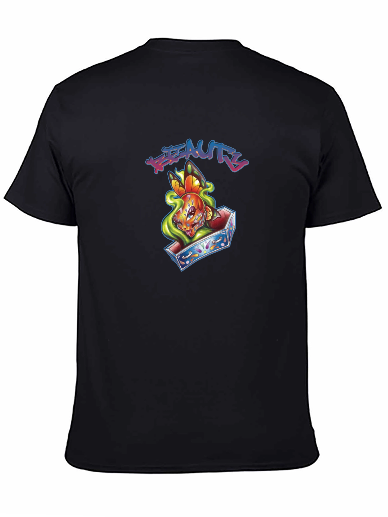 Beauty Butterfly Coffin Graphic T-Shirt