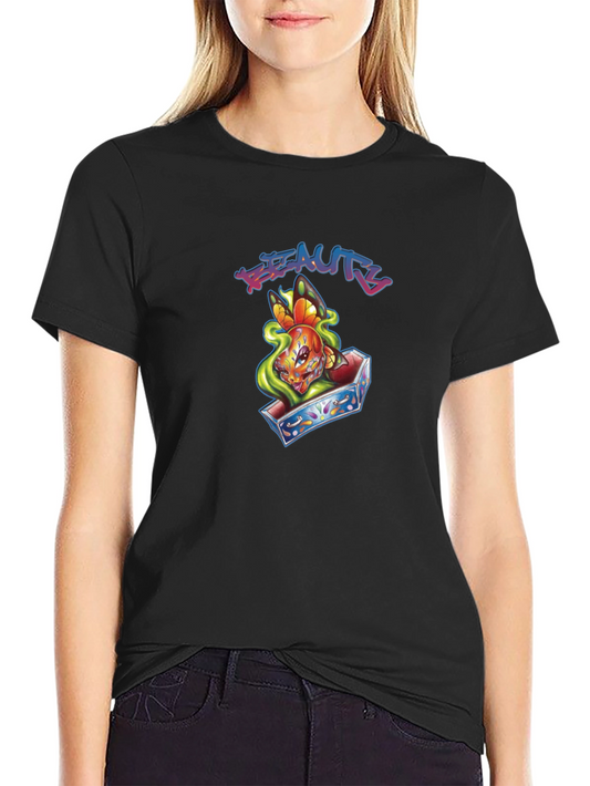 Beauty Butterfly Coffin Graphic T-Shirt