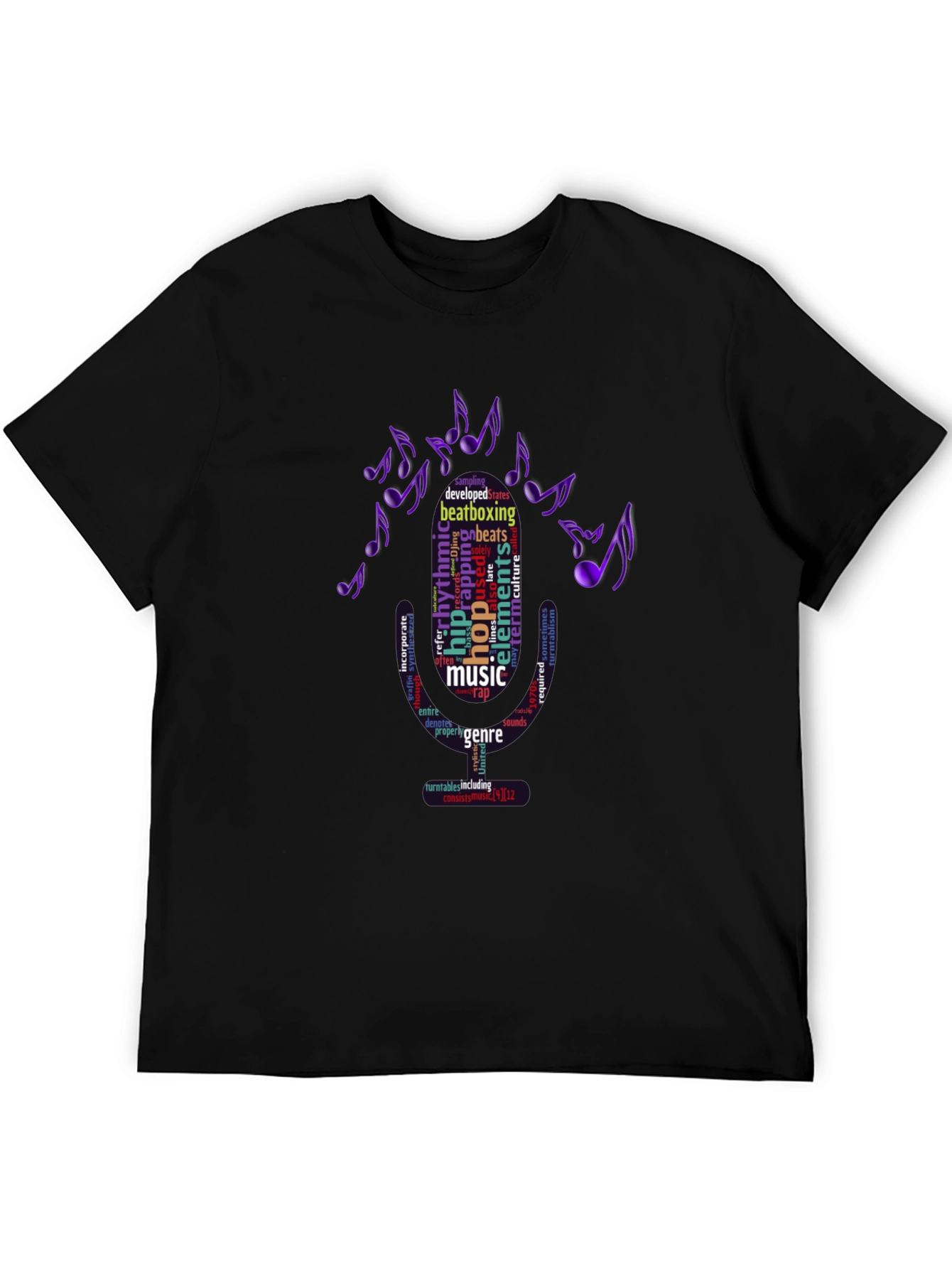 Music Word Art T-Shirt - Hip Hop Beatboxing