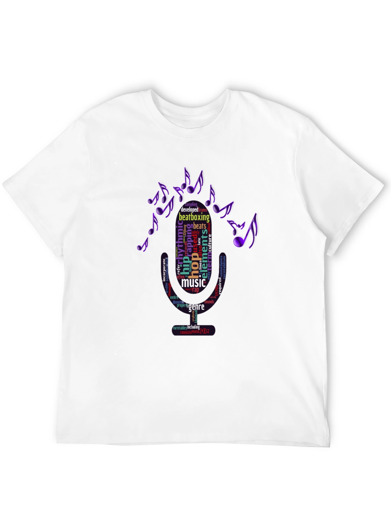 Music Word Art T-Shirt - Hip Hop Beatboxing