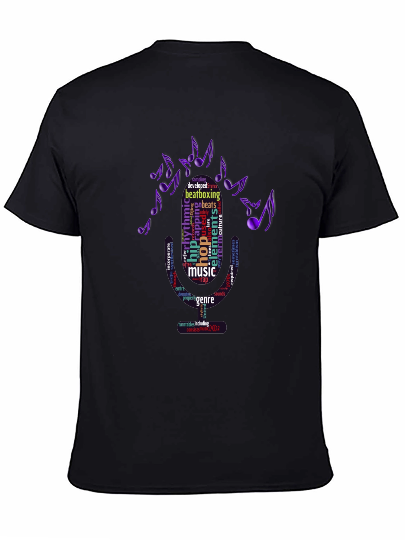 Music Word Art T-Shirt - Hip Hop Beatboxing