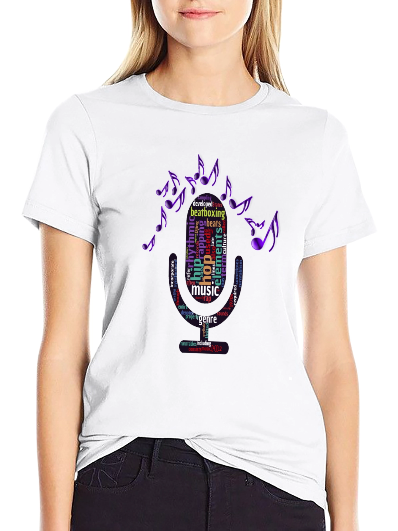 Music Word Art T-Shirt - Hip Hop Beatboxing