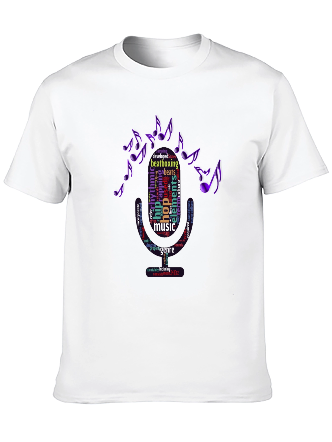 Music Word Art T-Shirt - Hip Hop Beatboxing