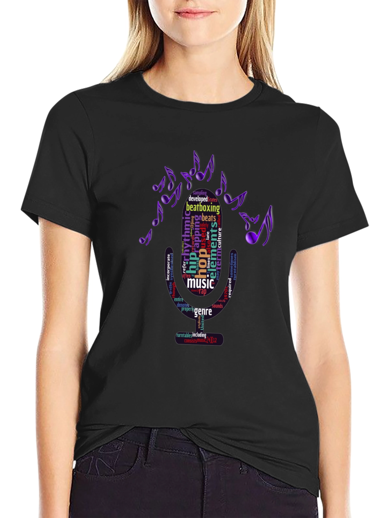 Music Word Art T-Shirt - Hip Hop Beatboxing