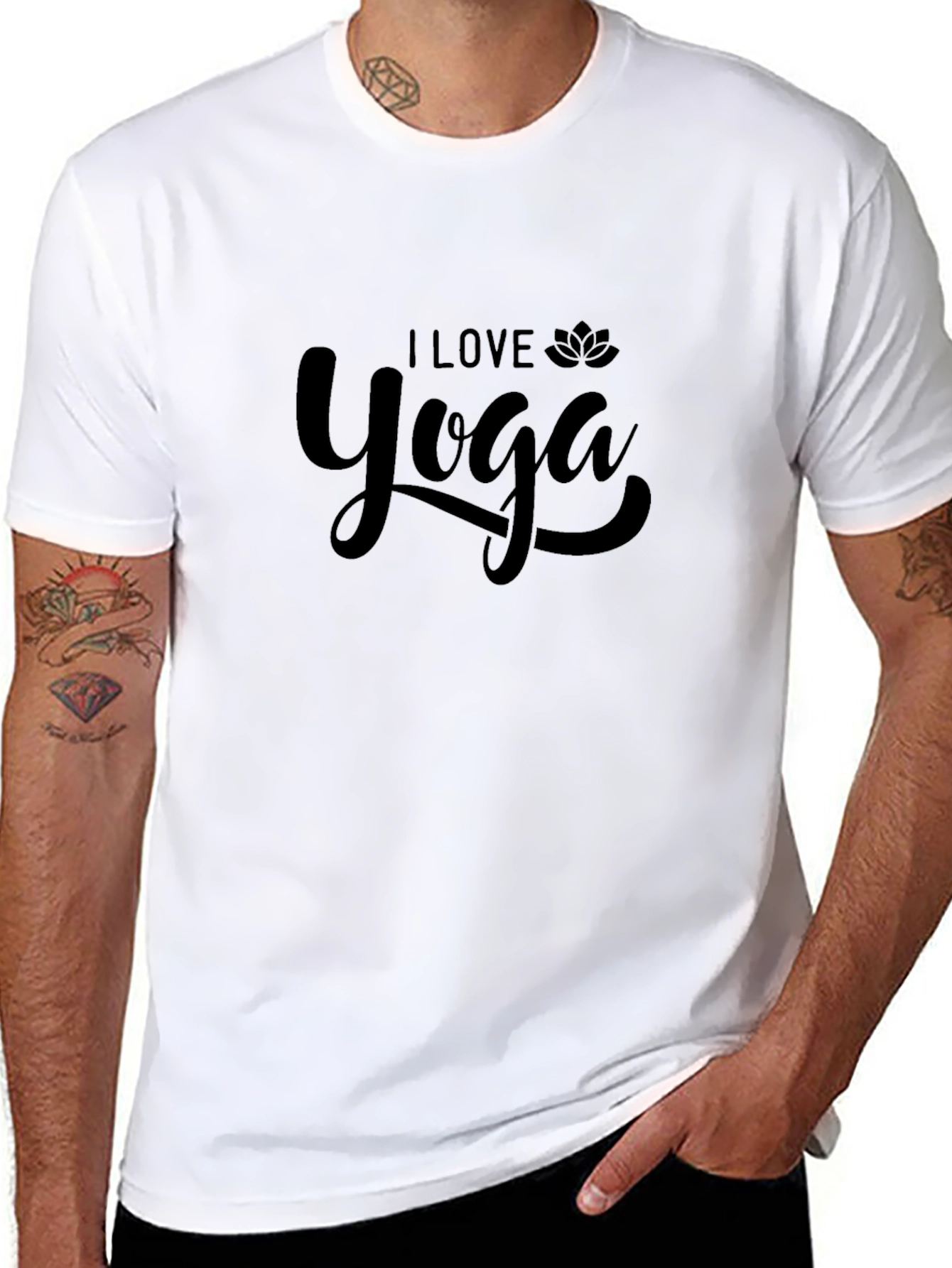 I Love Yoga Graphic Black T-Shirt