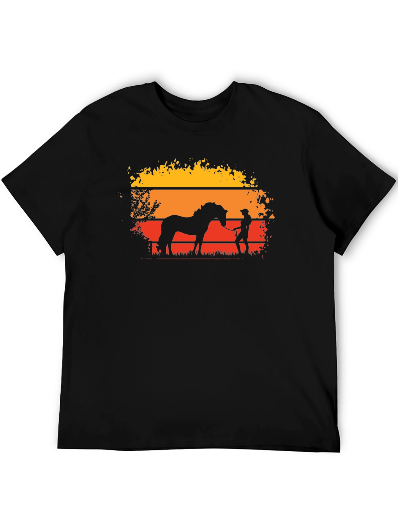 Sunset Horse Silhouette Graphic T-Shirt