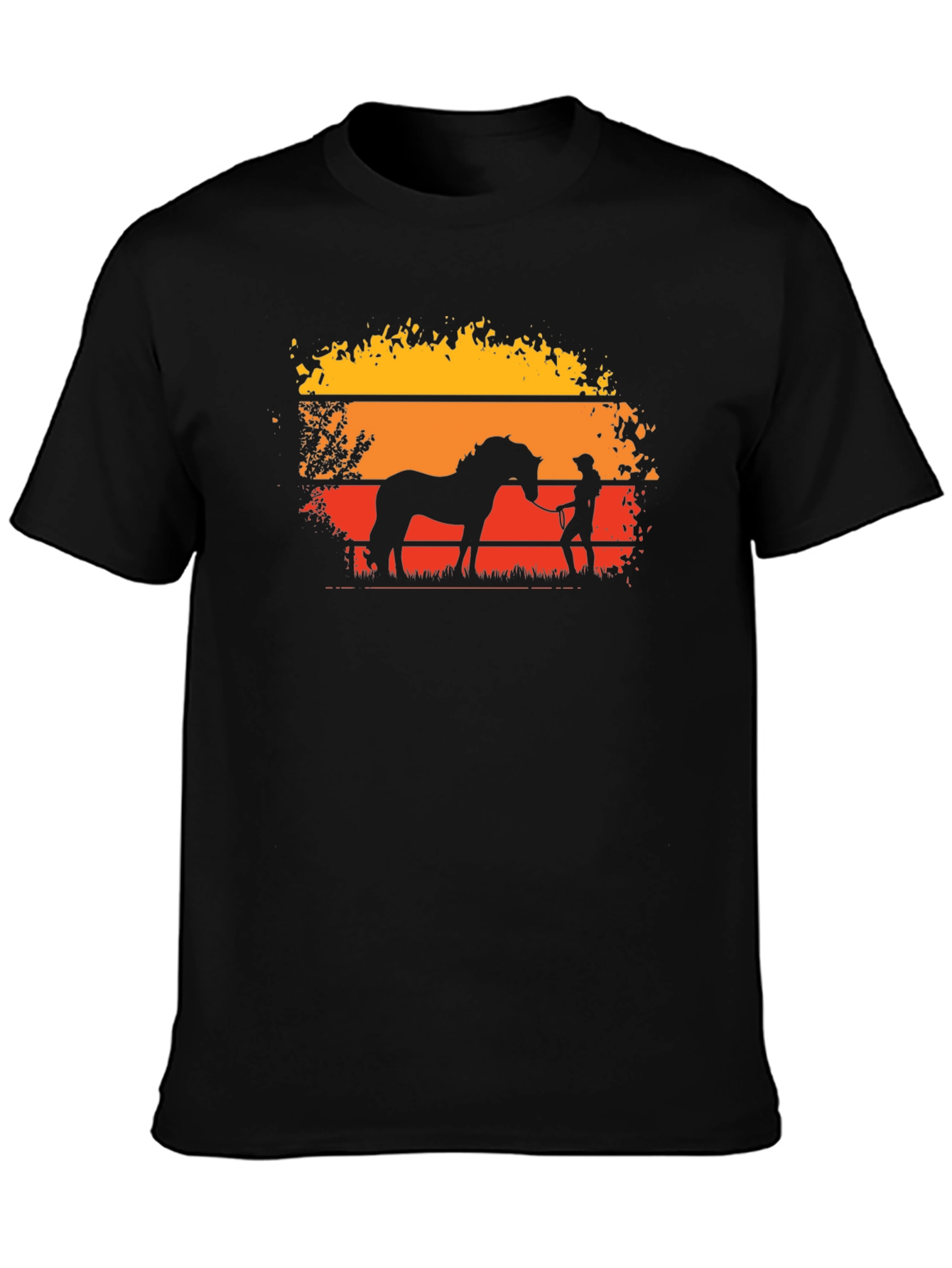 Sunset Horse Silhouette Graphic T-Shirt