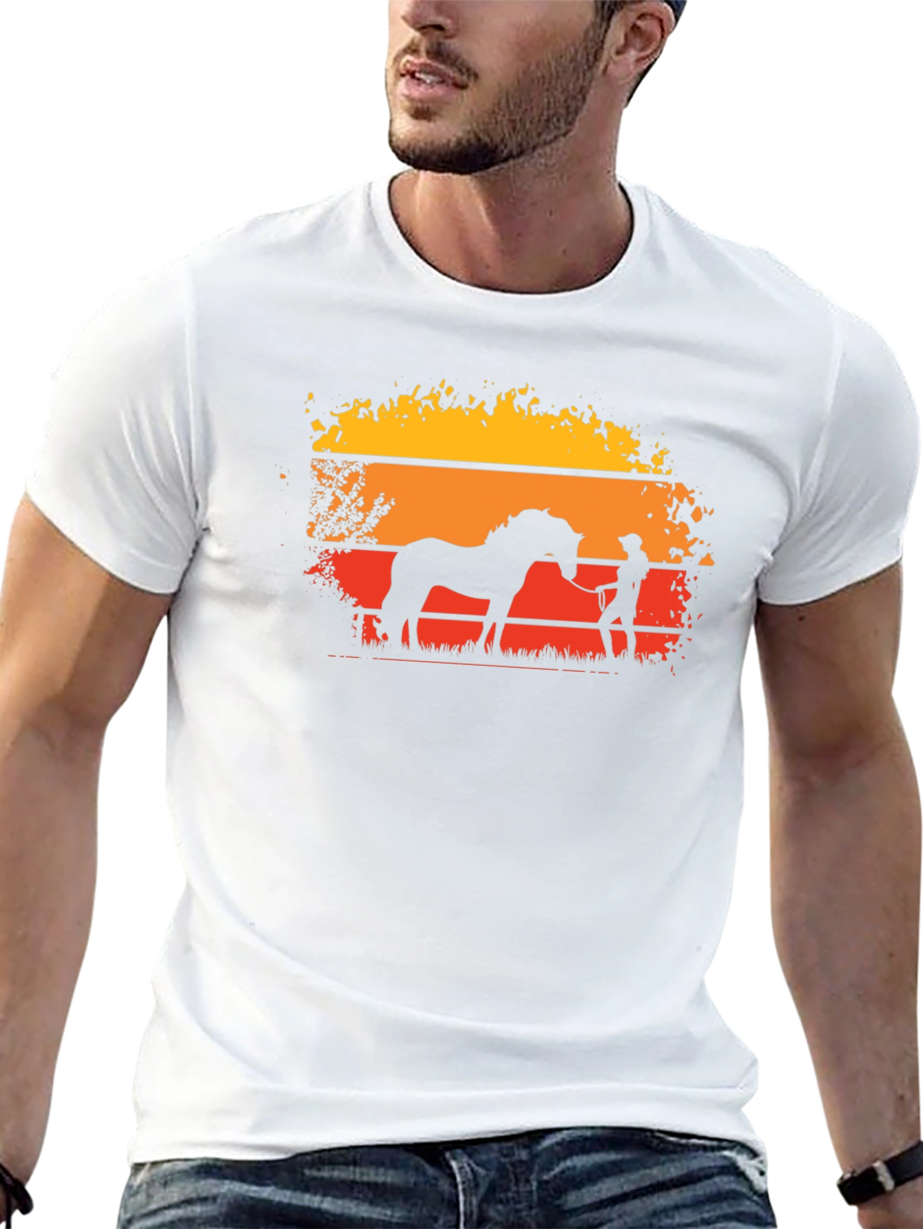 Sunset Horse Silhouette Graphic T-Shirt
