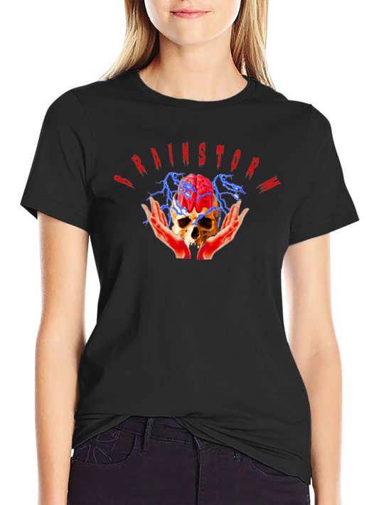 Brainstorm Skull Graphic Tee - Cool Edgy Design