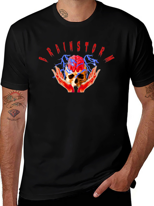 Brainstorm Skull Graphic Tee - Cool Edgy Design