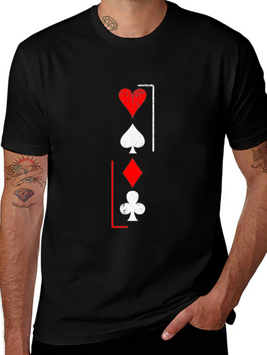 Playing Card Suit T-Shirt - Heart Spade Diamond Club