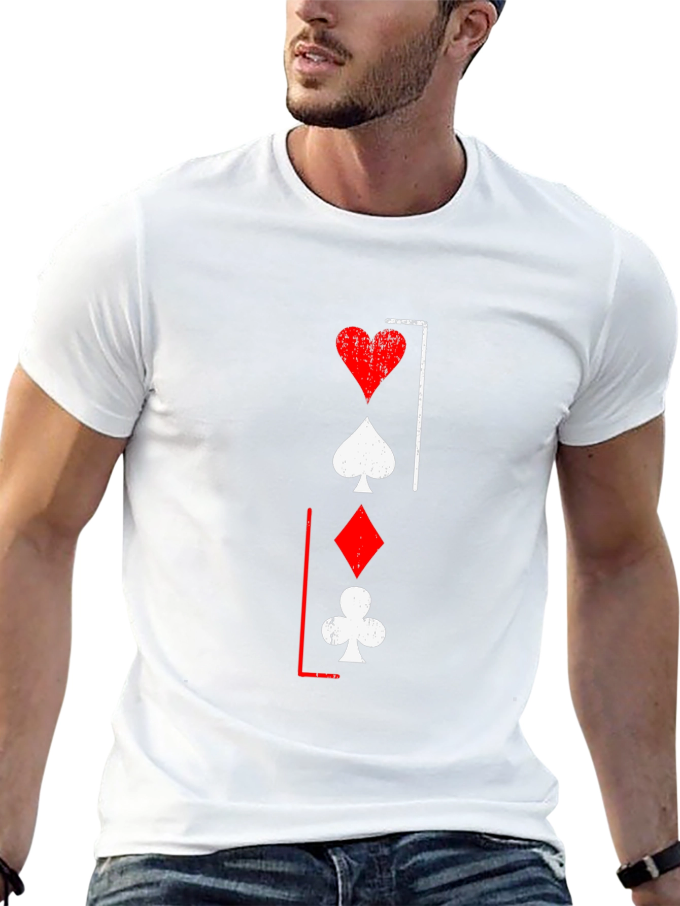Playing Card Suit T-Shirt - Heart Spade Diamond Club