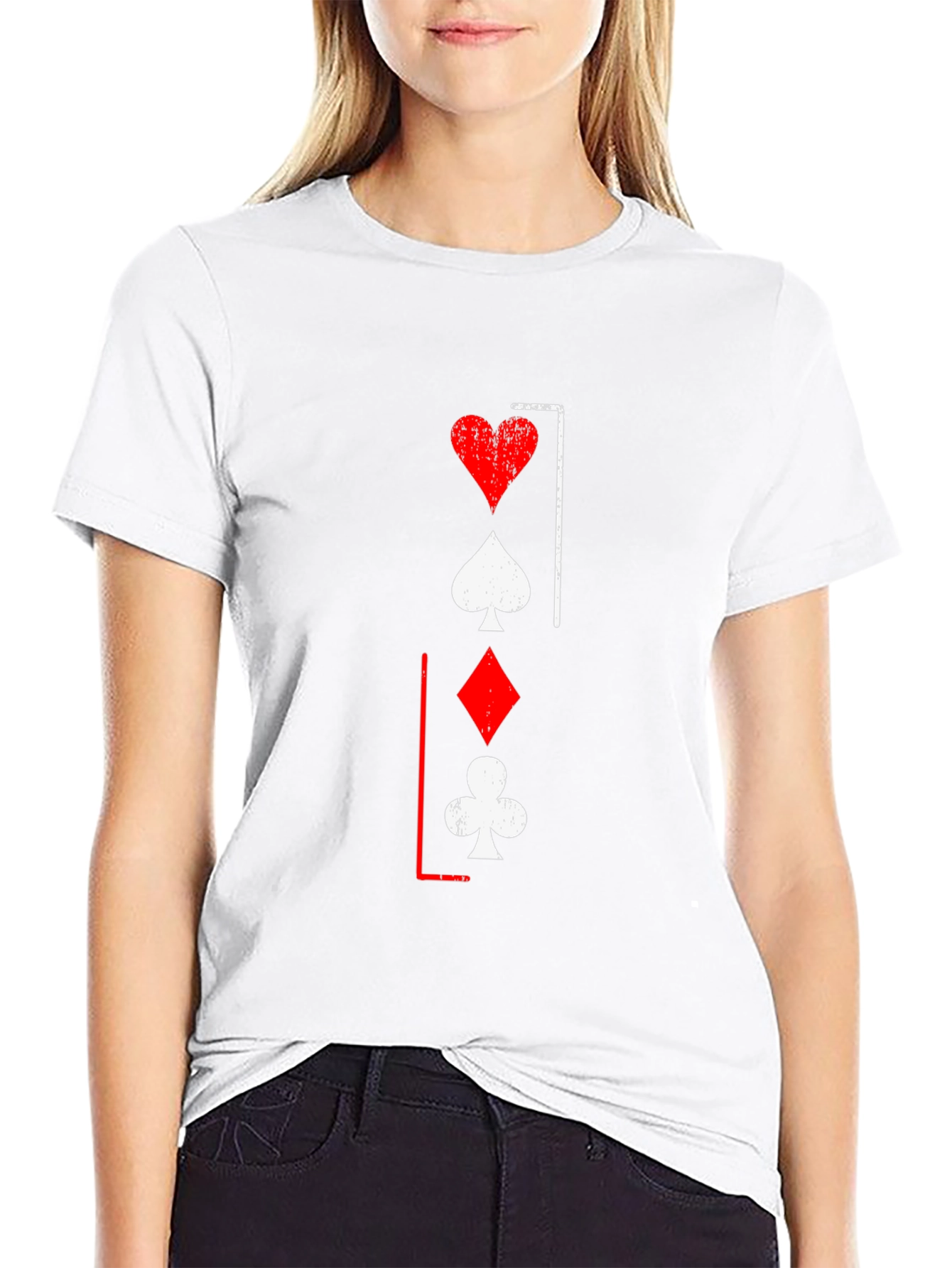Playing Card Suit T-Shirt - Heart Spade Diamond Club