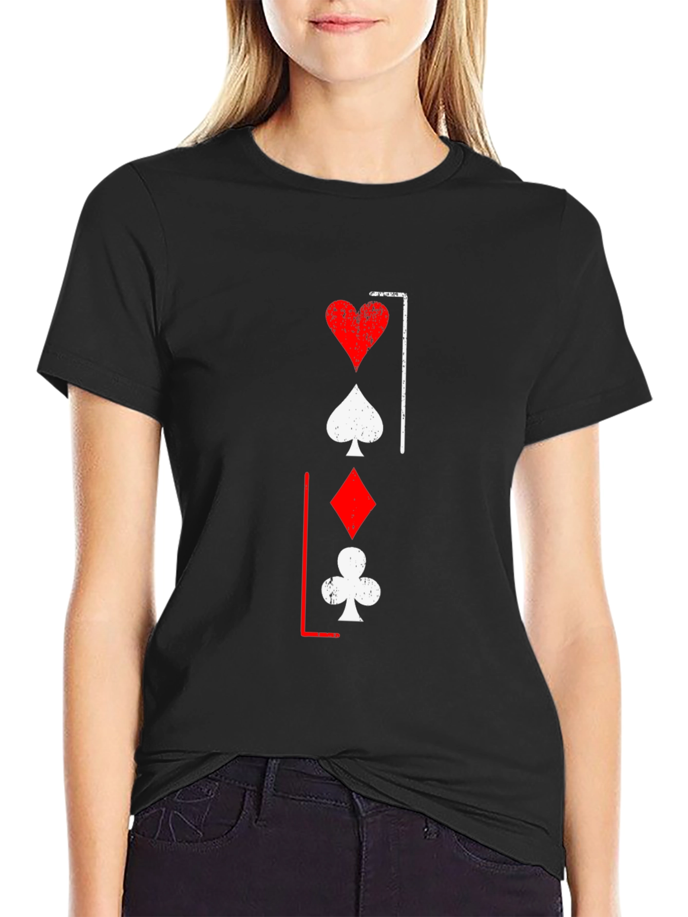 Playing Card Suit T-Shirt - Heart Spade Diamond Club