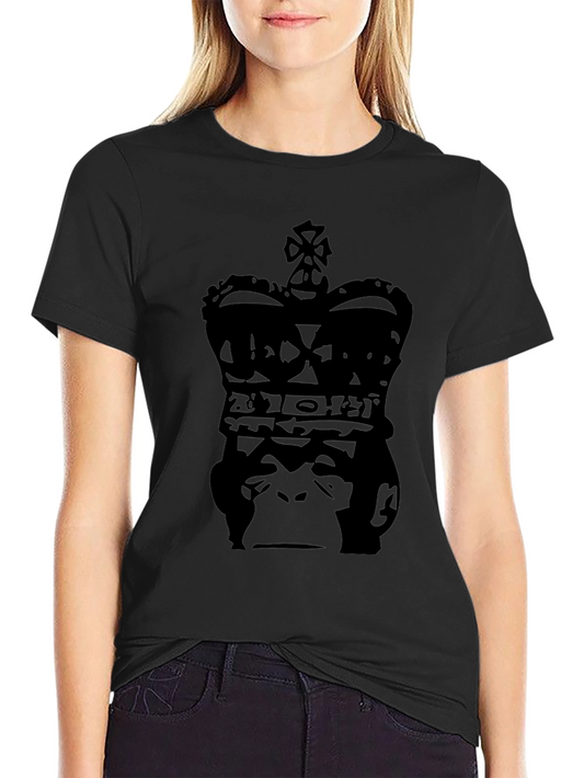 King Kong Crown Graphic Tee - Premium Black Cotton T-Shirt
