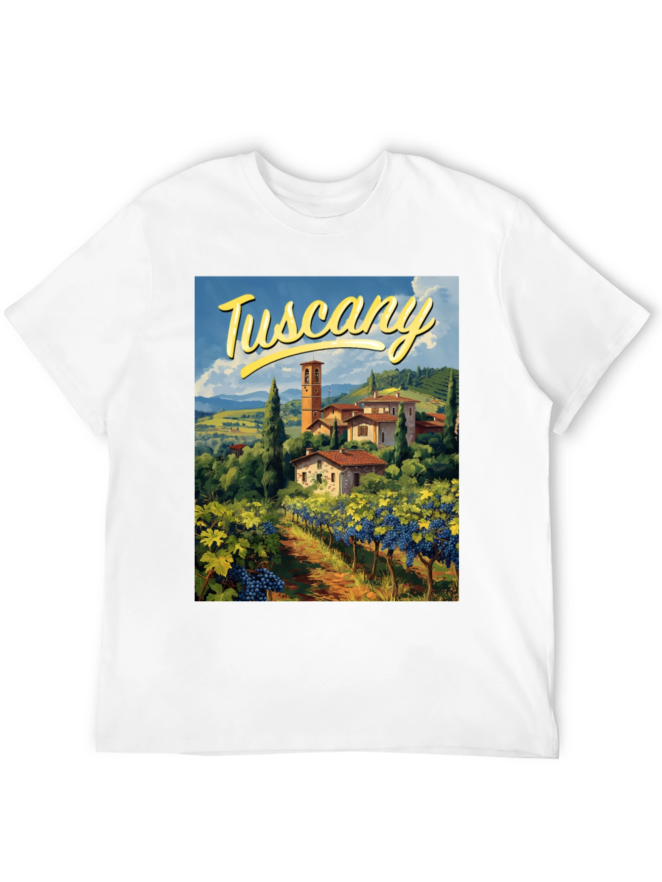 Tuscany Vineyard Graphic Tee - Italian Holiday Souvenir Shirt