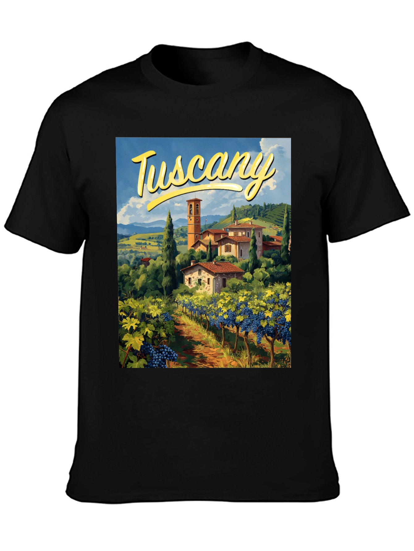 Tuscany Vineyard Graphic Tee - Italian Holiday Souvenir Shirt