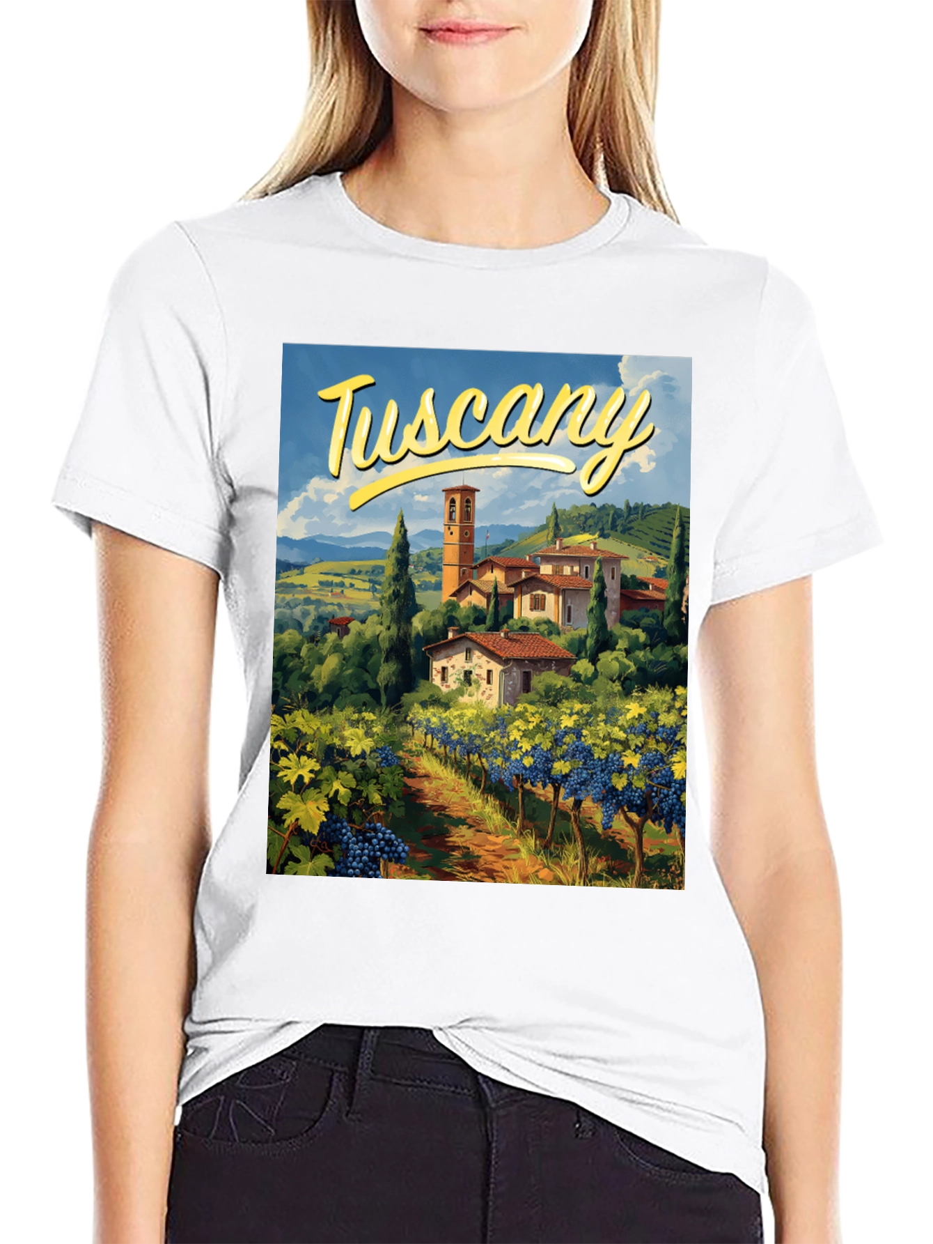 Tuscany Vineyard Graphic Tee - Italian Holiday Souvenir Shirt