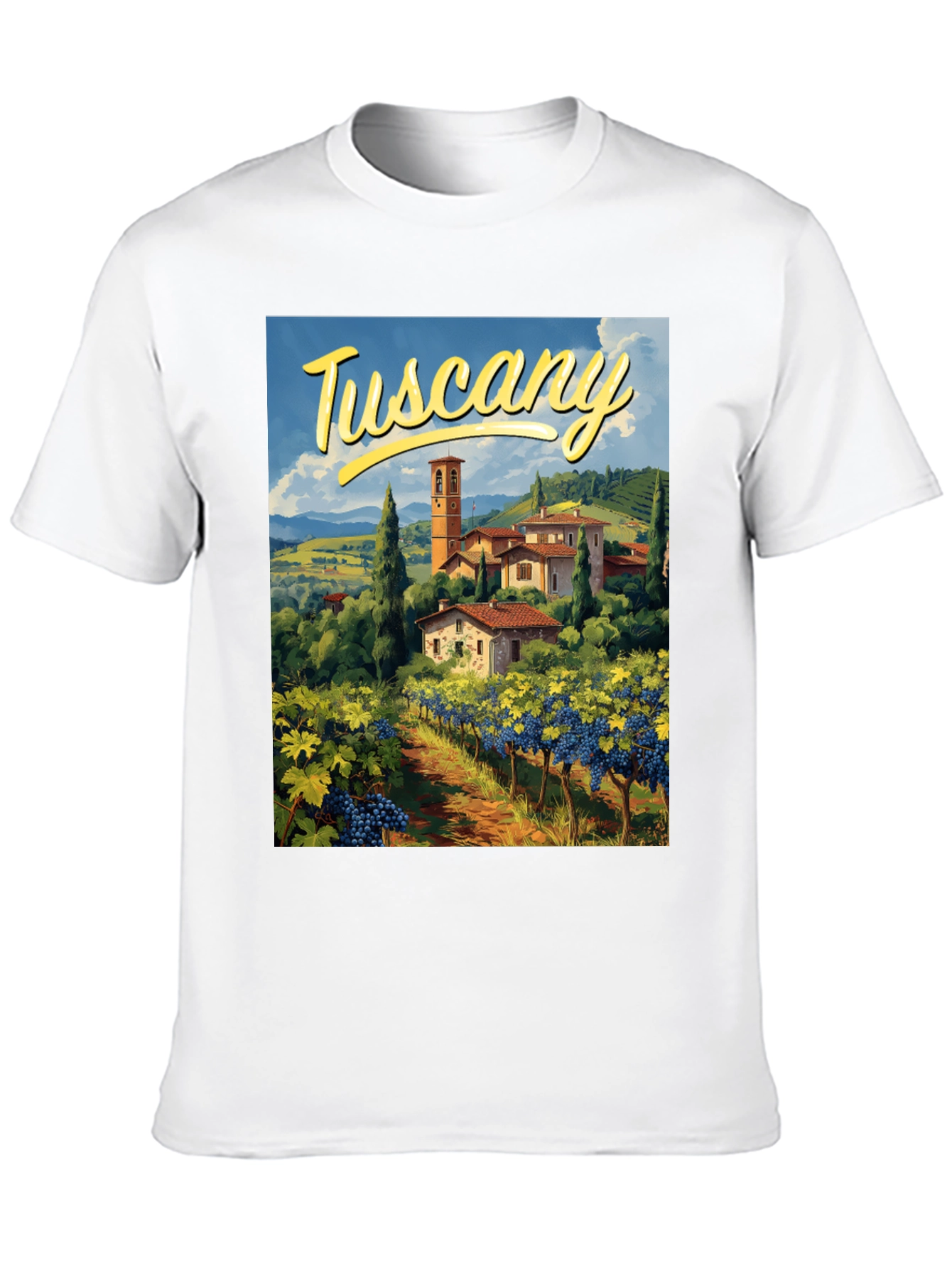 Tuscany Vineyard Graphic Tee - Italian Holiday Souvenir Shirt