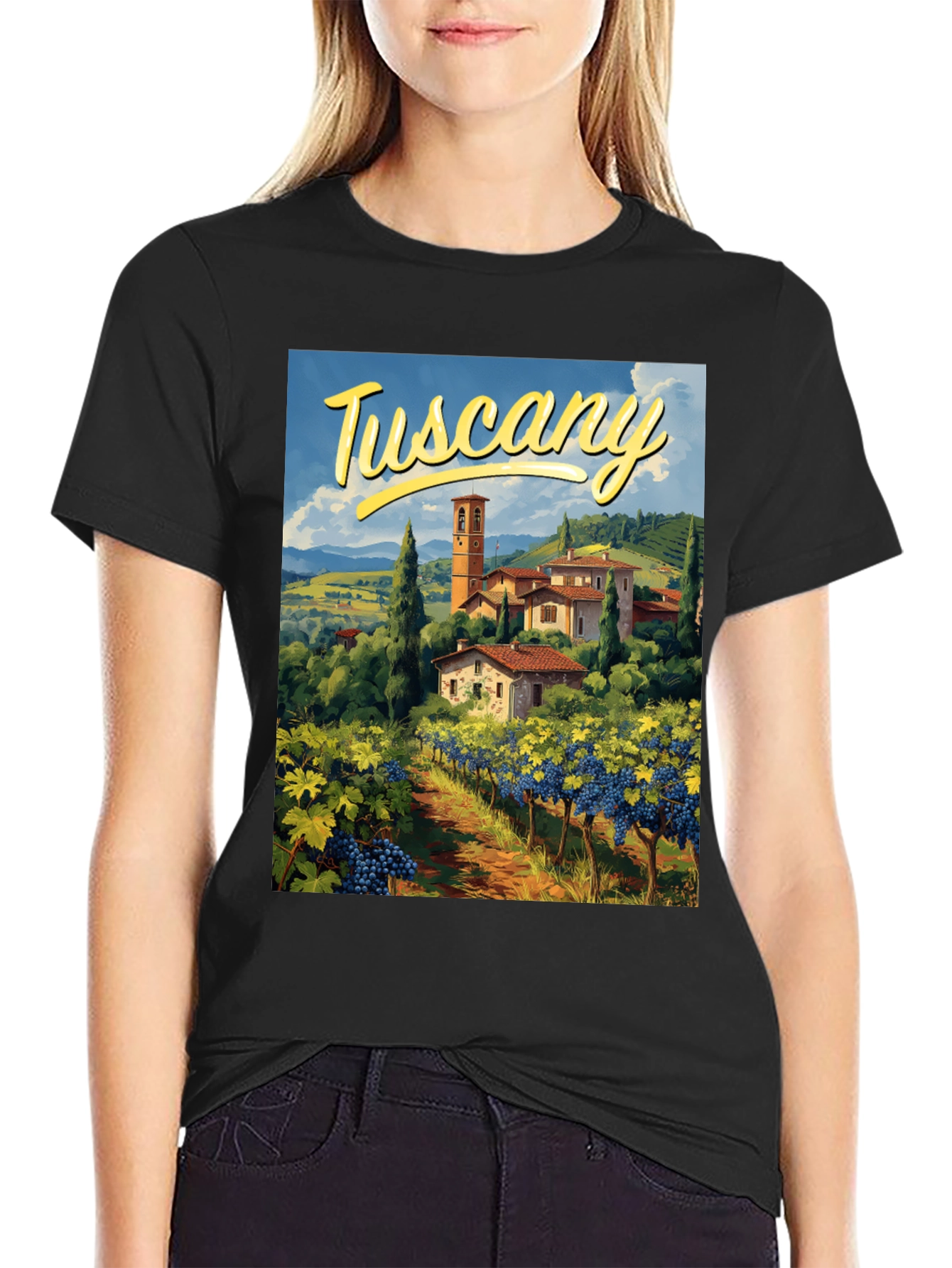Tuscany Vineyard Graphic Tee - Italian Holiday Souvenir Shirt
